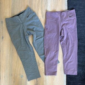 Nike Capri Leggings Bundle - Heather Gray and Purple in S
